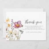 ワイルドフラワーの結婚式 フラット サンクス カード (正面)