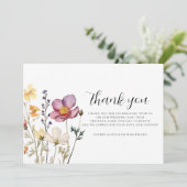 ワイルドフラワーの結婚式 フラット サンクス カード (スタンド正面)