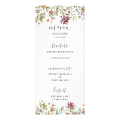 ワイルドフラワーの結婚牧草地のメニュー ラックカード (正面)