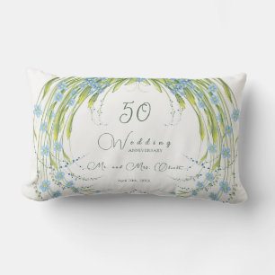 ワイルドフラワーの結婚記念日50周年 ランバークッション