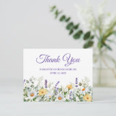ワイルドフラワーの縁ど水色お願い ポストカード (スタンド正面)