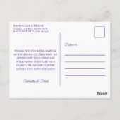 ワイルドフラワーの縁ど水色お願い ポストカード (裏面)