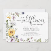 ワイルドフラワーの繊細なフローラ春ベビースシャワー 招待状 (正面)