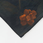 ワイルドフラワーの美しいオレンジ色の子猫 フリースブランケット (角)