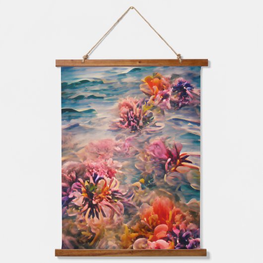 ワイルドフラワーの美しいファンタジーアート 吊り下げ型タペストリー (正面)