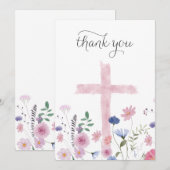 ワイルドフラワーの聖十字架 感謝カード 招待状 (正面/裏面)