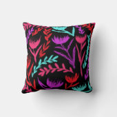 ワイルドフラワーの色ポップ・アートの! クッション (裏面)