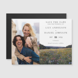 ワイルドフラワーの花の写真の結婚式セーブ・ザ・デート マグネット招待状