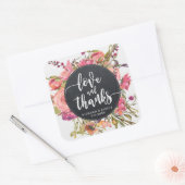 ワイルドフラワーの花の愛とありがとのシール結婚式 スクエアシール (封筒)