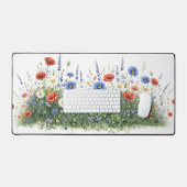 ワイルドフラワーの花園の花 デスクマット (キーボード&マウス)