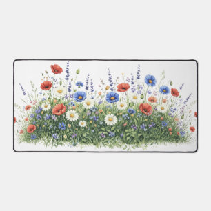 ワイルドフラワーの花園の花 デスクマット