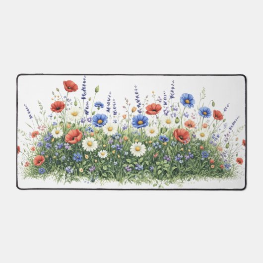 ワイルドフラワーの花園の花 デスクマット (正面)