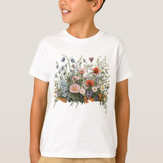 ワイルドフラワーの花園 Tシャツ (正面)