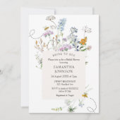 ワイルドフラワーの花嫁からビーのブライダルシャワーへ 招待状 (正面)