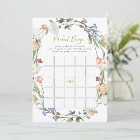 ワイルドフラワーの花嫁シャワー ビンゴゲーム シーズンカード (スタンド正面)