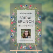 ワイルドフラワーの花嫁シャワー 花嫁のブランチ ウェルカム アクリルサイン (ニュートラル)