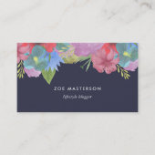 ワイルドフラワーの花束 | ミッドナイトブルー 名刺 (正面)