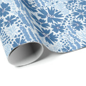 ワイルドフラワーの花柄（青） ラッピングペーパー (ロールコーナー)