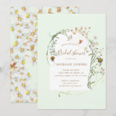 ワイルドフラワーの花畑をイメージした ブライダルシャワーの招待状 招待状 (正面/裏面)