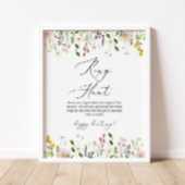 ワイルドフラワーの花輪ハント ブライダルシャワーゲーム ポスター