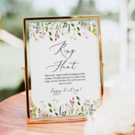 ワイルドフラワーの花輪ハント ブライダルシャワーゲーム ポスター