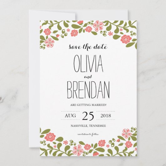 ワイルドフラワーの花 | Save the Date セーブザデート (正面)