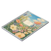 ワイルドフラワーの草原のカントリーハウスノート ノートブック (左側)