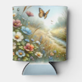 ワイルドフラワーの草原の蝶の庭 缶クーラー (正面)