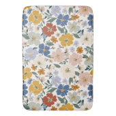 ワイルドフラワーの草原ボホパターン バスマット (正面縦)