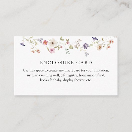 ワイルドフラワーの草原 オーダーメイド 封筒カード エンクロージャーカード (正面)