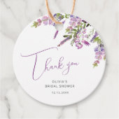 ワイルドフラワーの草原 ライラック パープル ありがとう ギフトタグ フェイバータグ (正面)