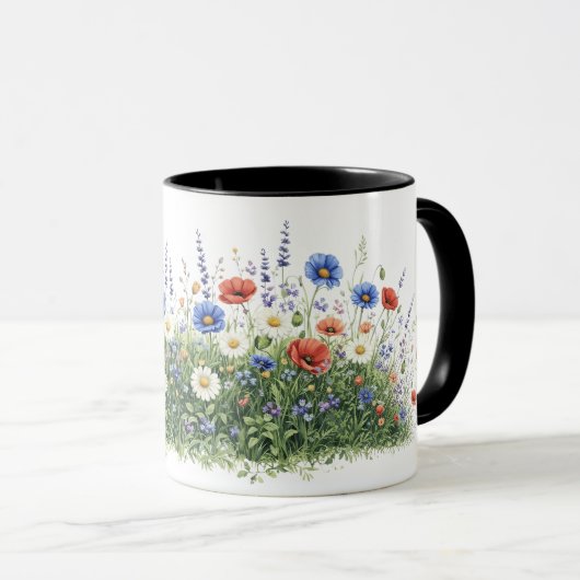ワイルドフラワーの草原 植物園の花 マグカップ (正面右)