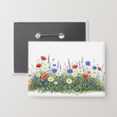ワイルドフラワーの草原　植物園の花 缶バッジ (正面/裏面)