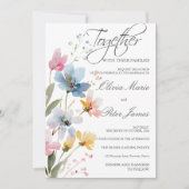 ワイルドフラワーの草原 水彩 結婚式 招待状 (正面)