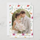 ワイルドフラワーの草原 水彩 結婚式 招待状 (裏面)