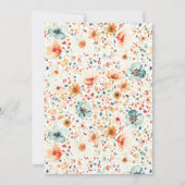 ワイルドフラワーの草原 花のエレガントな庭園 お誕生日おめでとう 招待状 (裏面)