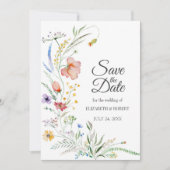 ワイルドフラワーの草原 Save the Date カード (正面)