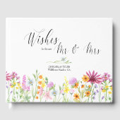 ワイルドフラワーの草地が新しいミスター&ミセスを願う ゲストブック (正面)