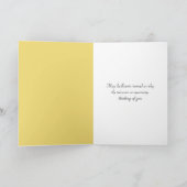 ワイルドフラワーの草地に水色の虹 カード (内部)