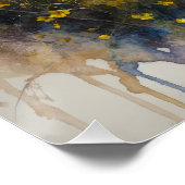 ワイルドフラワーの草地に水色の虹 ポスター (コーナー)