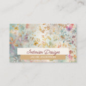 ワイルドフラワーの葉の紫の琥珀の水色 名刺 (正面)