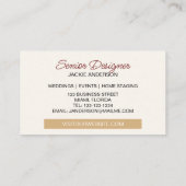 ワイルドフラワーの葉ブルーブルゴーニュの水色 名刺 (裏面)