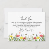 ワイルドフラワーの葬儀ありがとうご注意カードの死別 サンキューカード (正面)