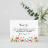 ワイルドフラワーの葬儀ありがとうご注意カードの死別 サンキューカード (スタンド正面)