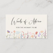 ワイルドフラワーの言葉アドバイスクリーム赤ちゃんシャワー エンクロージャーカード (正面)