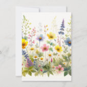 ワイルドフラワーの誕生日パーティー招待状 招待状 (裏面)