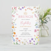 ワイルドフラワーの誕生日パーティー招待状 Let's Brunch 招待状 (スタンド正面)