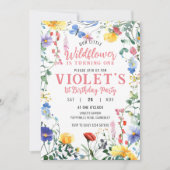 ワイルドフラワーの誕生日招待状 招待状 (正面)