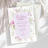 ワイルドフラワーの誕生日招待状 招待状