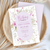 ワイルドフラワーの誕生日招待状 招待状